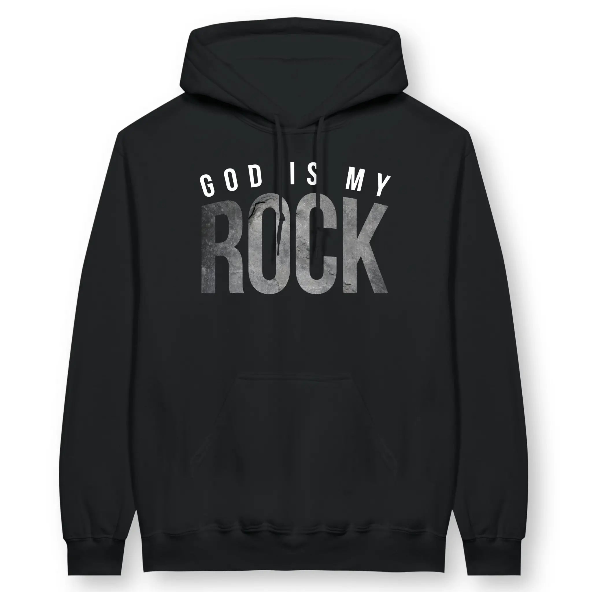 God Is My Rock – Unisex Christian Hoodie designed by 3rd Day Christian Clothing.