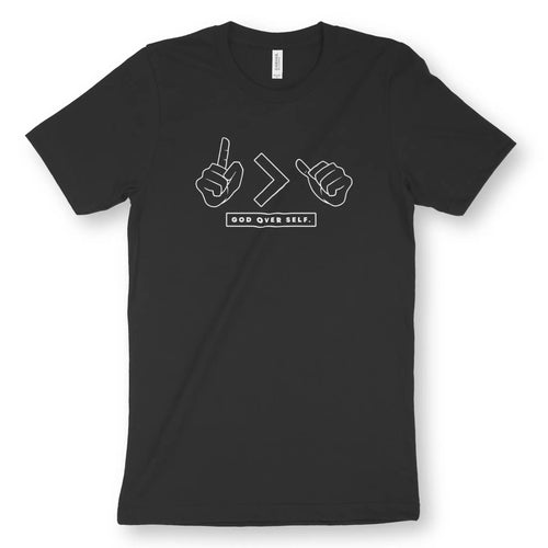God Over Self (2nd Edition) – Unisex Christian T-Shirt designed by 3rd Day Christian Clothing.