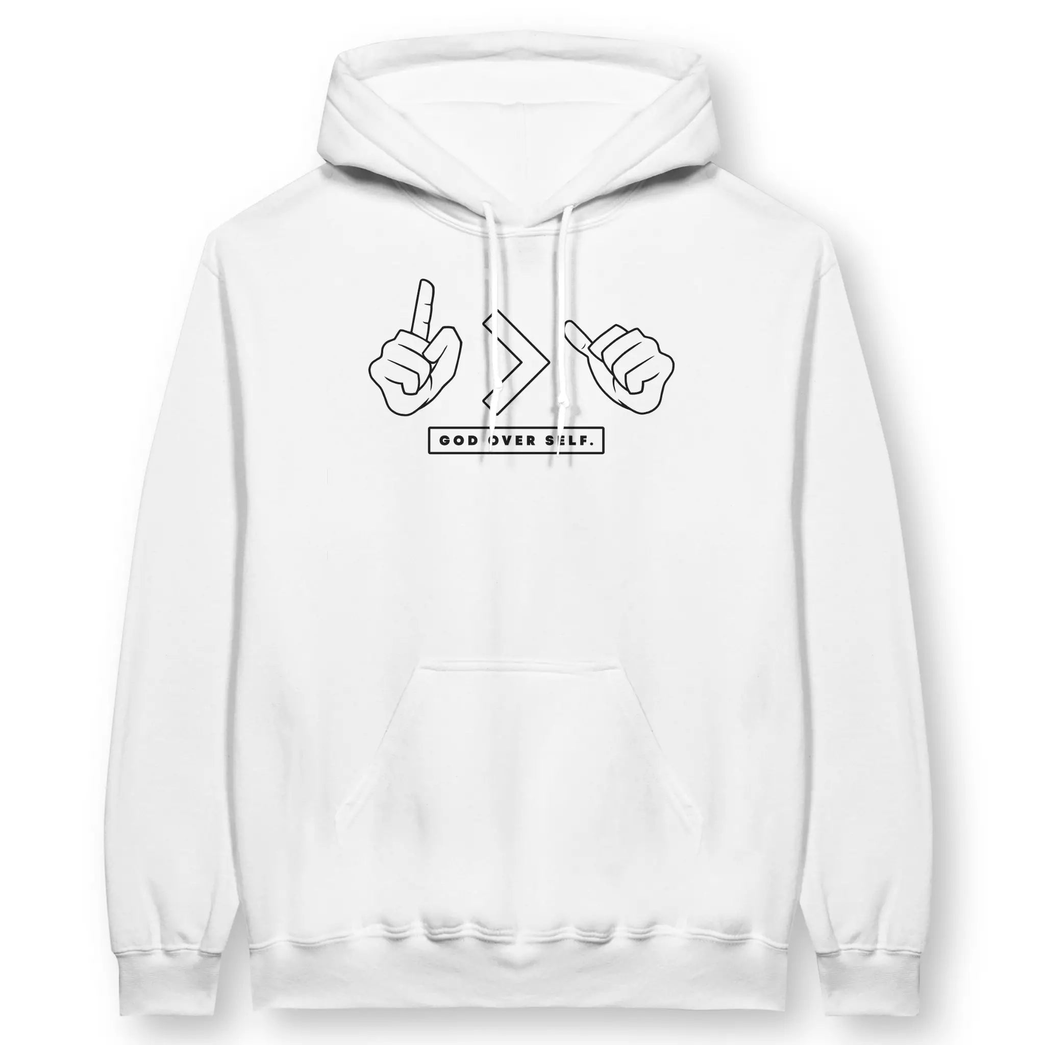 God Over Self – Unisex Christian Hoodie designed by 3rd Day Christian Clothing.