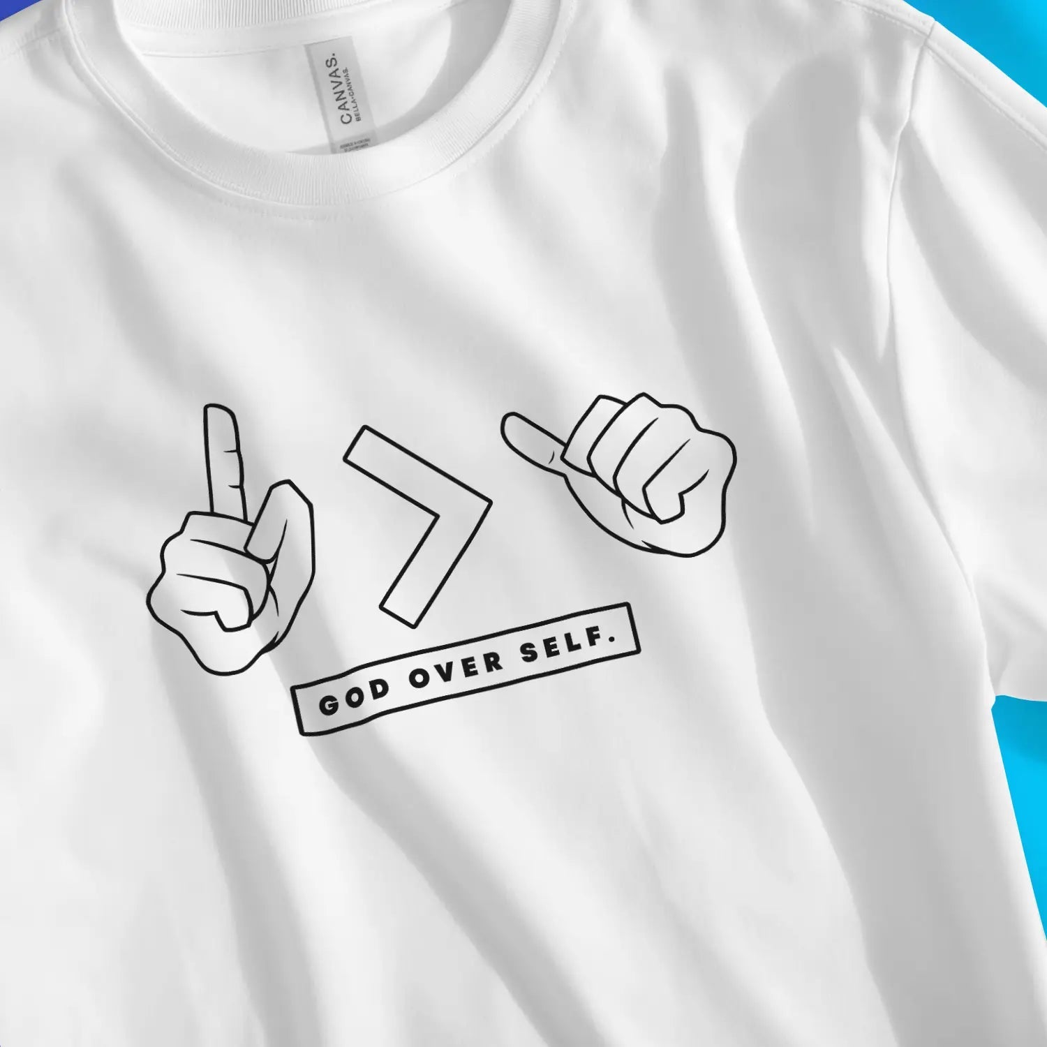 God Over Self – Unisex Christian T-Shirt designed by 3rd Day Christian Clothing.