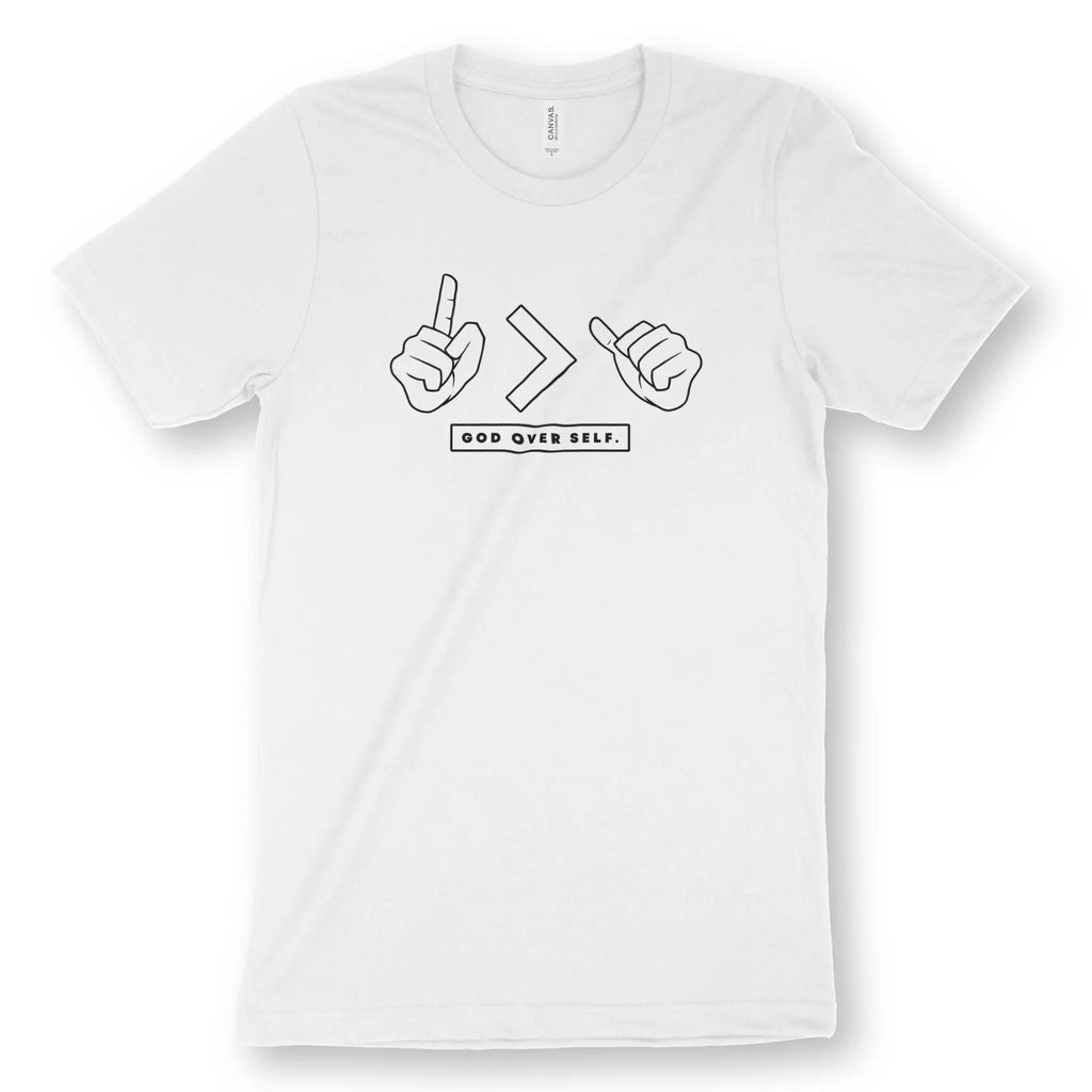 God Over Self – Unisex Christian T-Shirt designed by 3rd Day Christian Clothing.