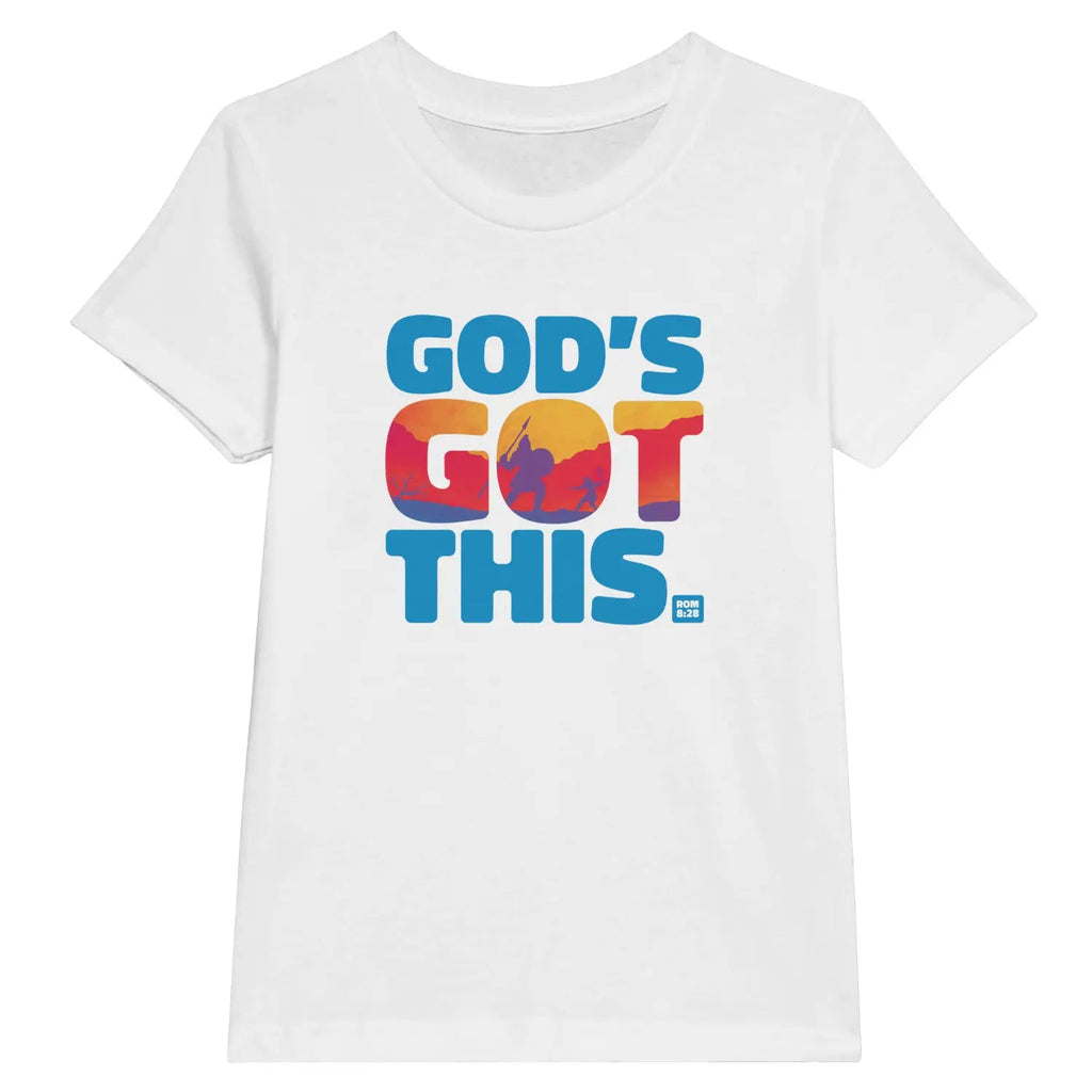 God's Got This (Rom 8:28) – Kids' Christian T-Shirt designed by 3rd Day Christian Clothing.
