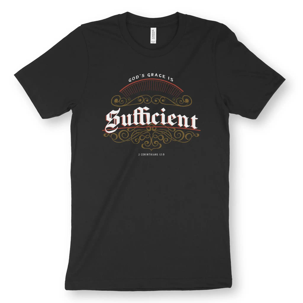 God's Grace Is Sufficient – Unisex Christian T-Shirt designed by 3rd Day Christian Clothing.