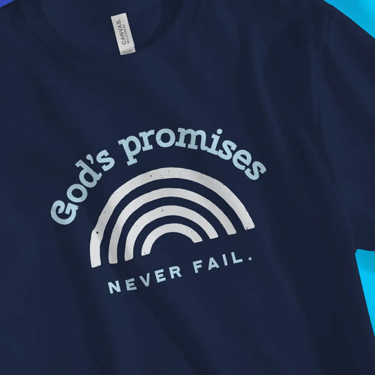 God's Promises Never Fail | Premium Unisex Christian T-Shirt designed by 3rd Day Christian Clothing.