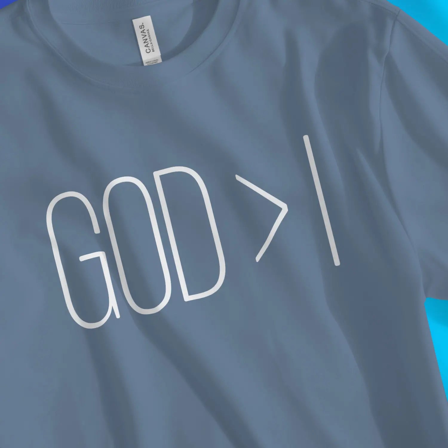 GOD > I – Unisex Christian T-Shirt designed by 3rd Day Christian Clothing.
