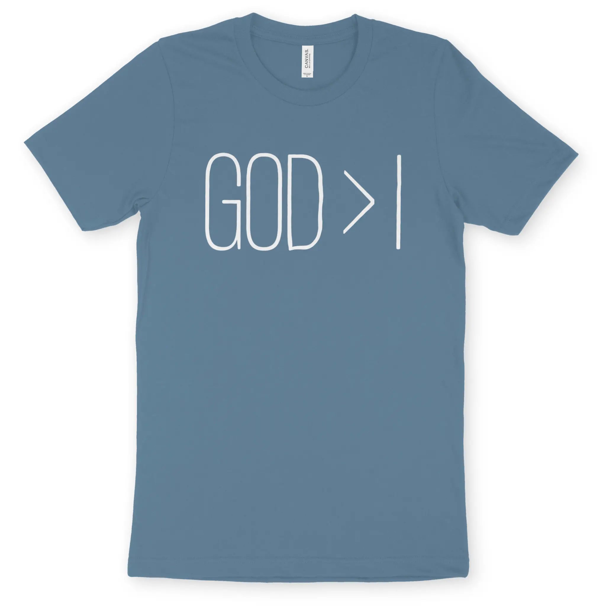 GOD > I – Unisex Christian T-Shirt designed by 3rd Day Christian Clothing.