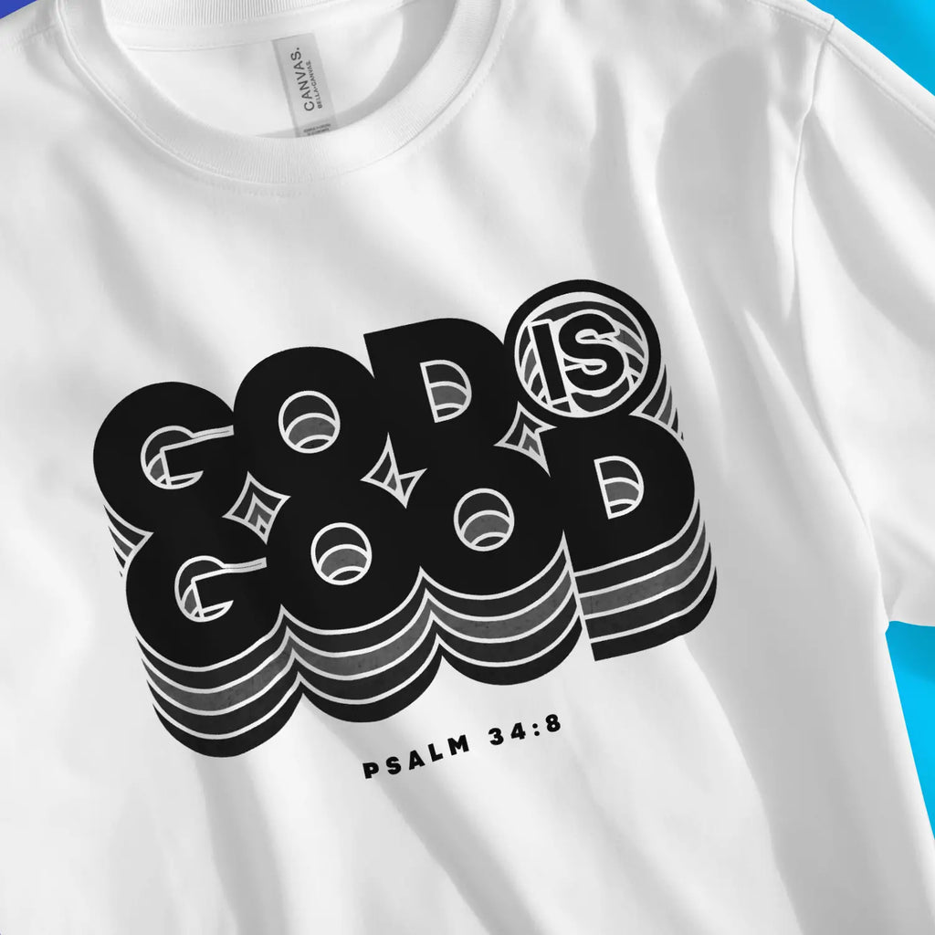 God Is Good (Black Echo) – Unisex Christian T-Shirt designed by 3rd Day Christian Clothing.