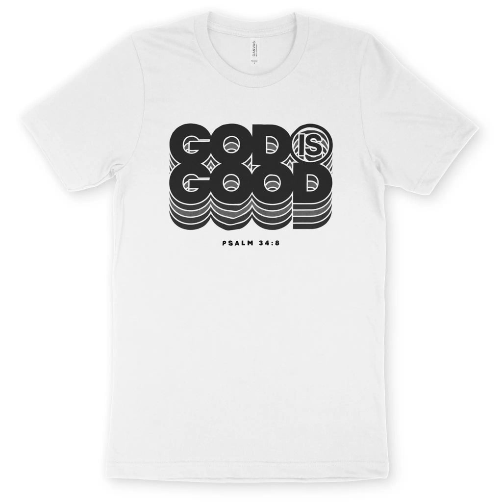 God Is Good (Black Echo) – Unisex Christian T-Shirt designed by 3rd Day Christian Clothing.