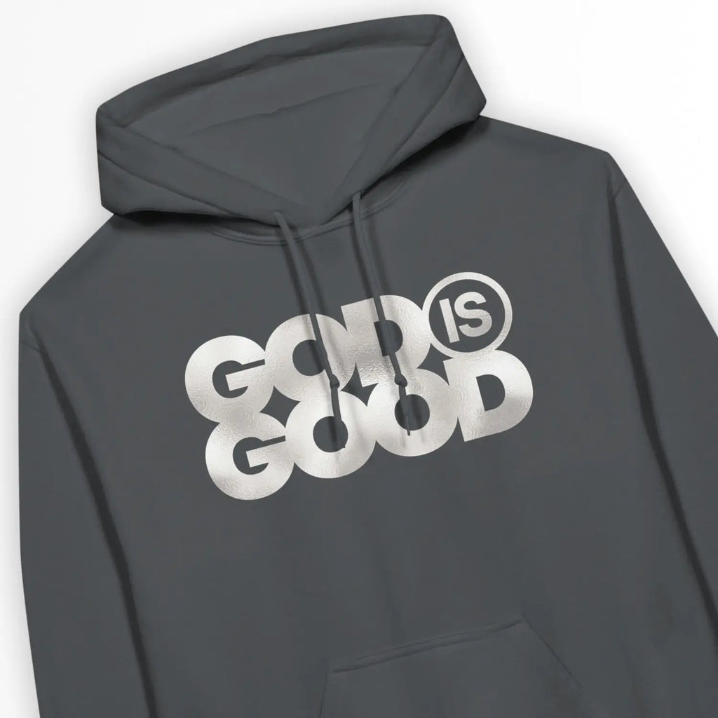 God Is Good (Grey) – Unisex Christian Hoodie designed by 3rd Day Christian Clothing.
