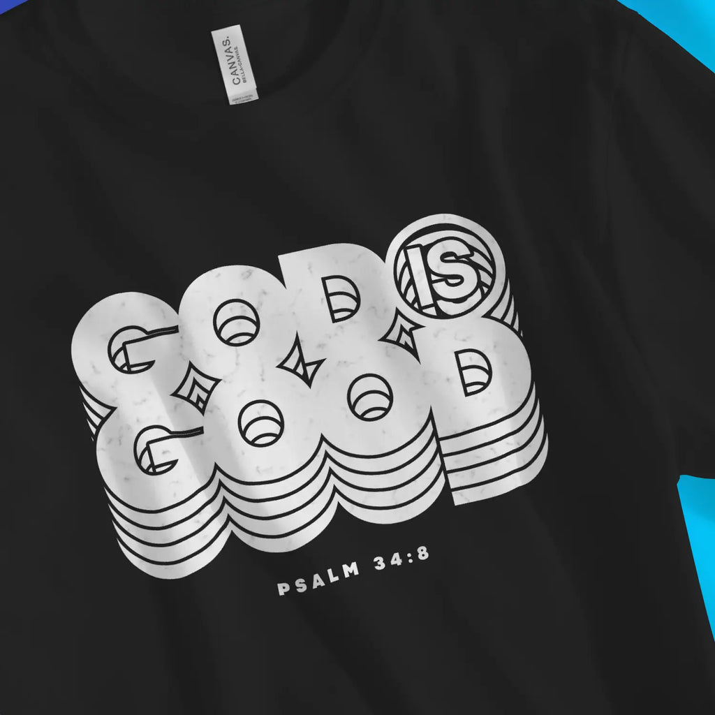 God Is Good (Marble Echo) – Unisex Christian T-Shirt designed by 3rd Day Christian Clothing.