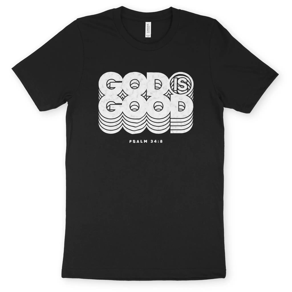 God Is Good (Marble Echo) – Unisex Christian T-Shirt designed by 3rd Day Christian Clothing.