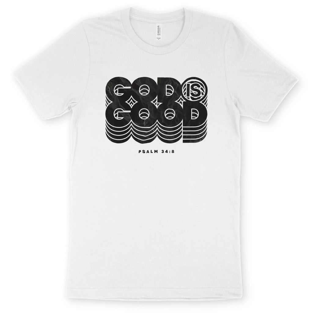 God Is Good (Marble Echo, White) – Unisex Christian T-Shirt