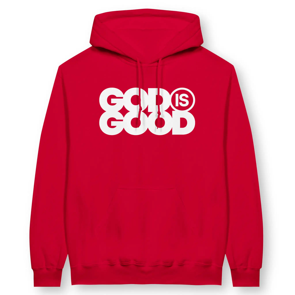 God Is Good (Red) – Unisex Christian Hoodie designed by 3rd Day Christian Clothing.
