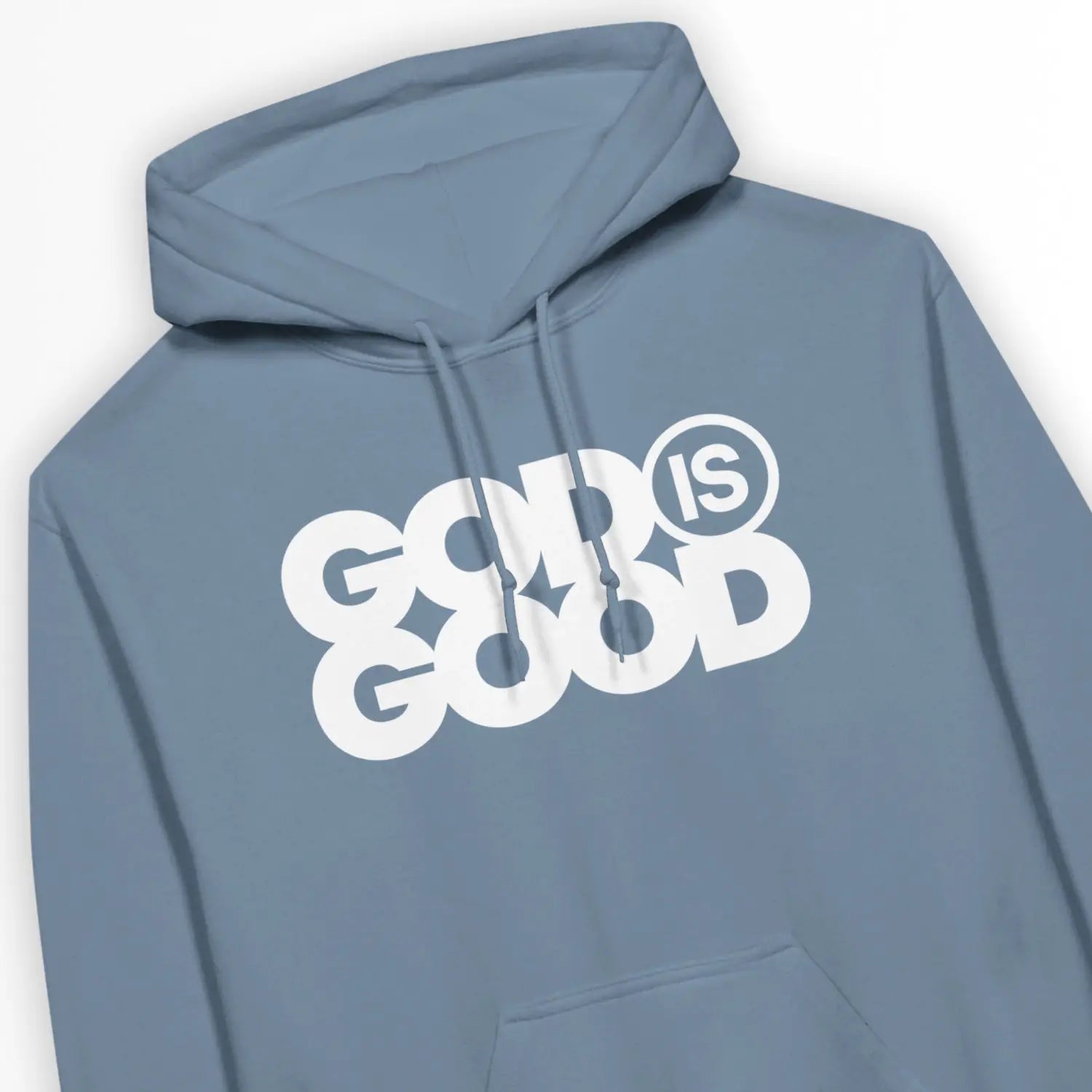 God Is Good (Stone Blue) – Unisex Christian Hoodie designed by 3rd Day Christian Clothing.