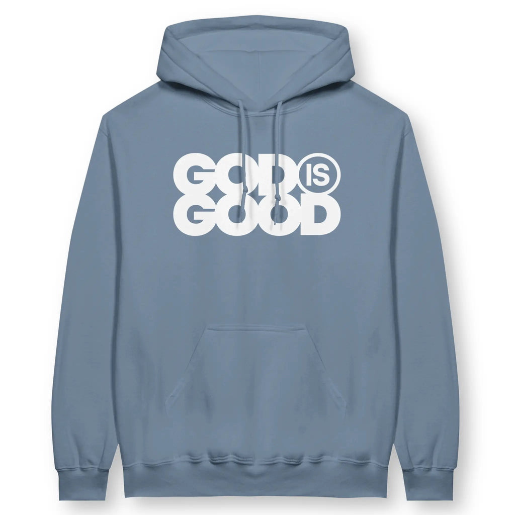God Is Good (Stone Blue) – Unisex Christian Hoodie designed by 3rd Day Christian Clothing.