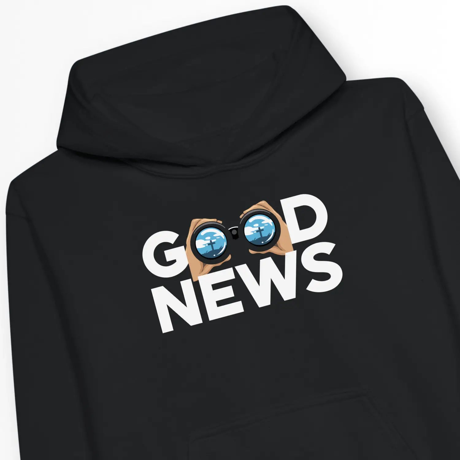 Good News (Cross) 2.0 – Kids' Christian Hoodie designed by 3rd Day Christian Clothing.