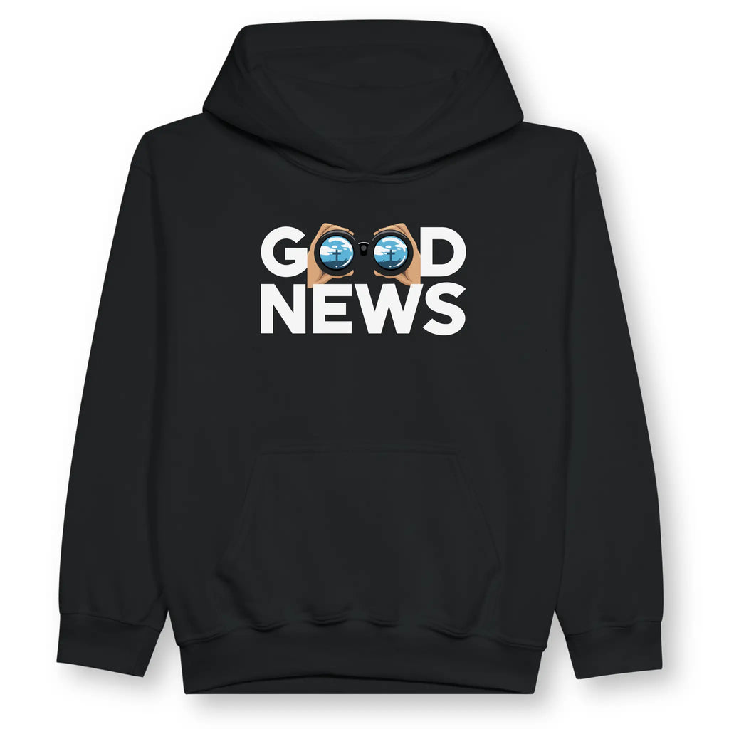 Good News (Cross) 2.0 – Kids' Christian Hoodie designed by 3rd Day Christian Clothing.