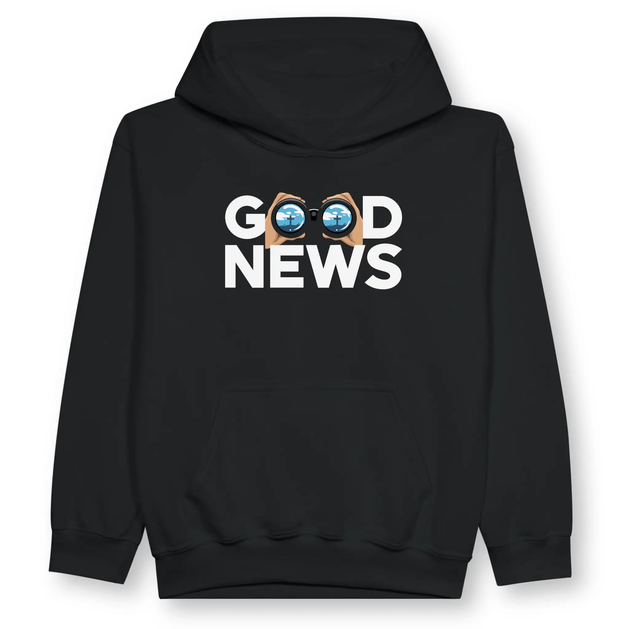 Good News (Cross) 2.0 – Kids' Christian Hoodie designed by 3rd Day Christian Clothing.