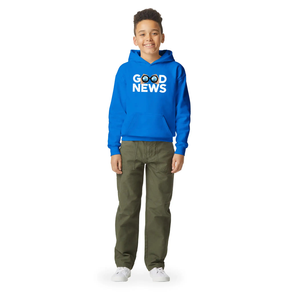 Good News (Cross) – Kids' Christian Hoodie designed by 3rd Day Christian Clothing.