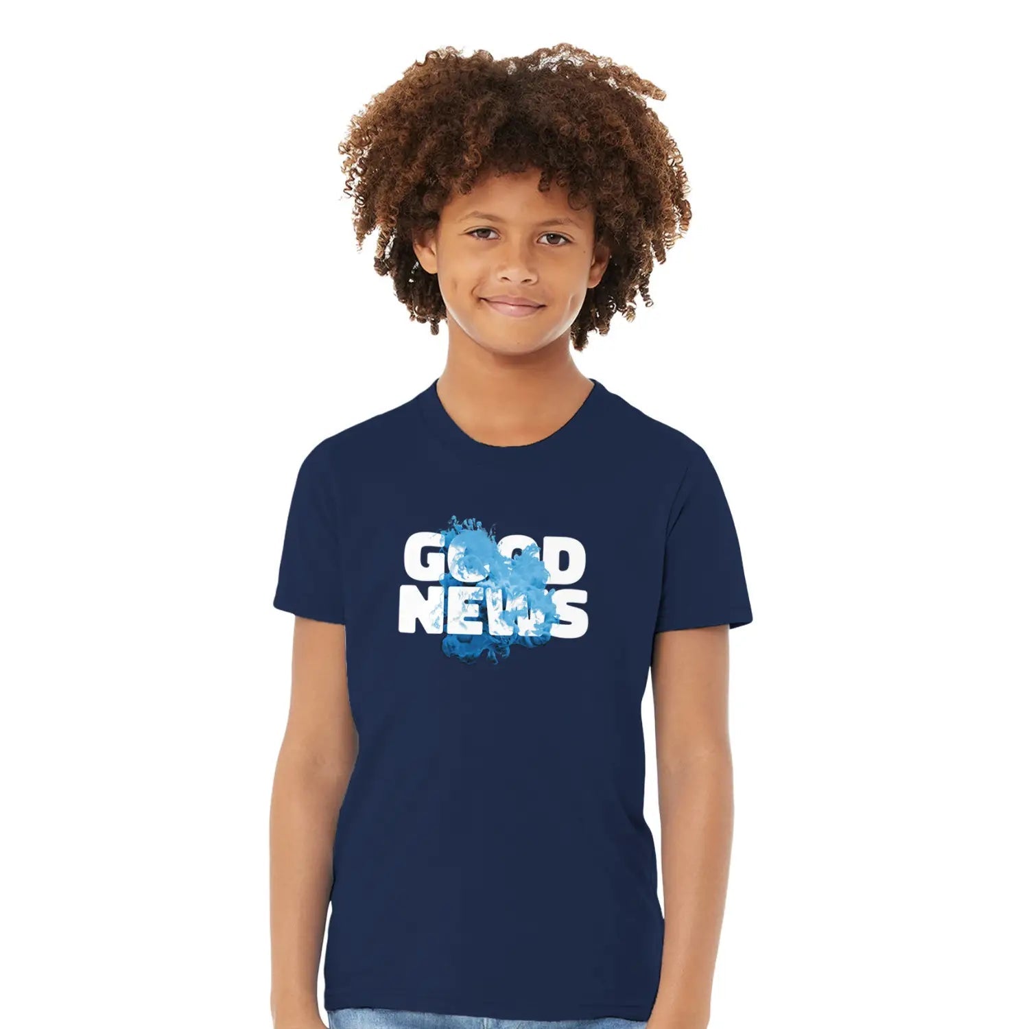 Good News (Smoke) | Premium Kids' Christian T-Shirt designed by 3rd Day Christian Clothing.