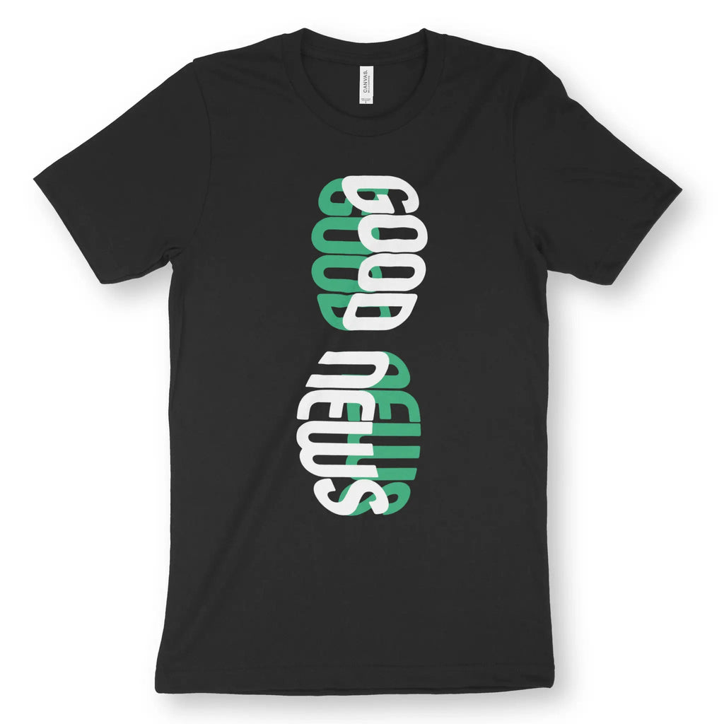 Good News (Twirl) – Unisex Christian T-Shirt designed by 3rd Day Christian Clothing.