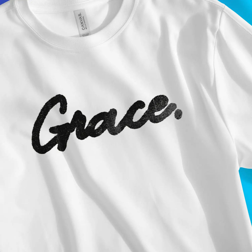 Grace. (Ink) – Unisex Christian T-Shirt designed by 3rd Day Christian Clothing.