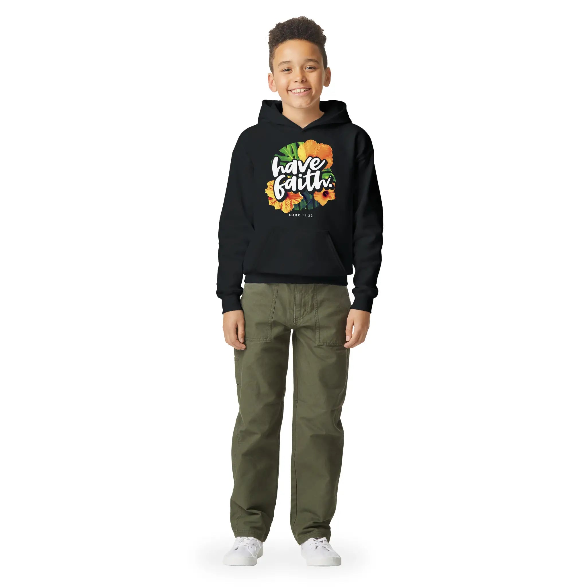 Have Faith. (Mark 11:22) – Kids' Christian Hoodie designed by 3rd Day Christian Clothing.