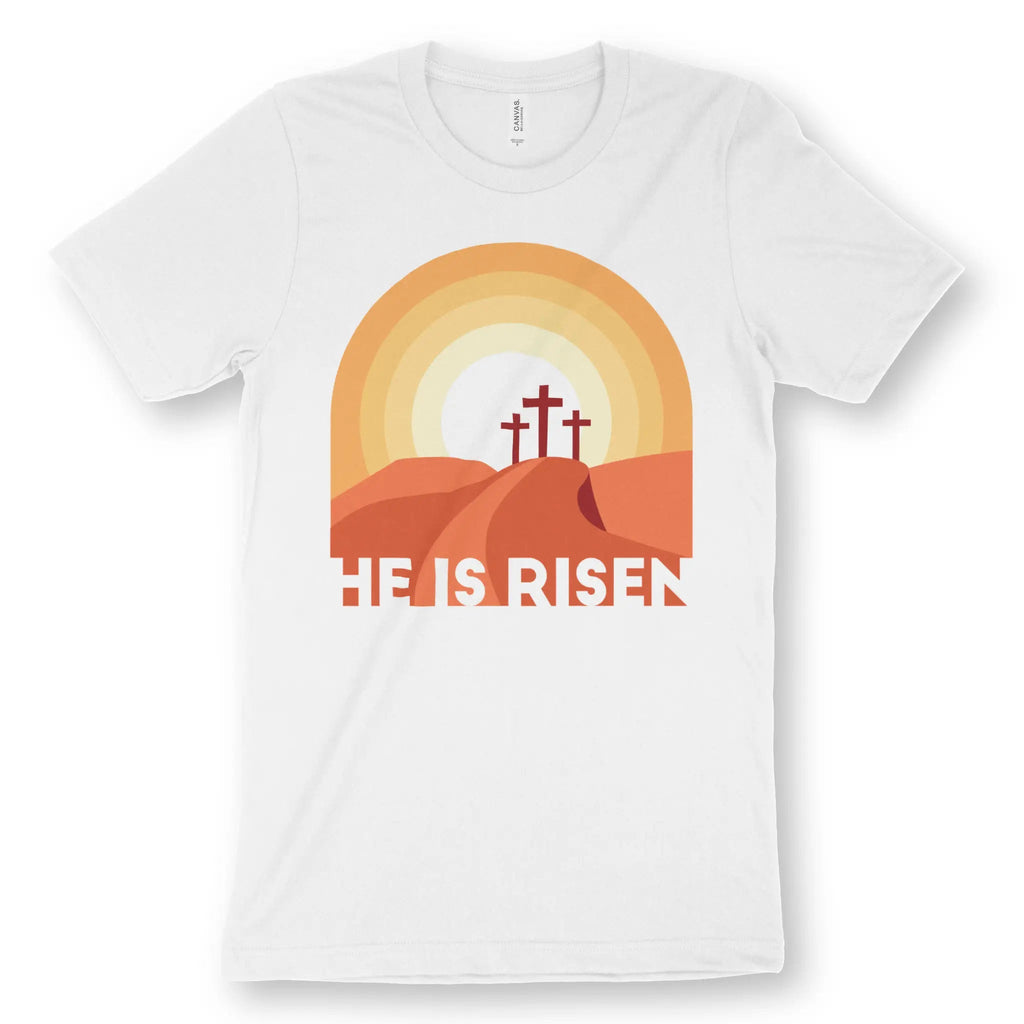 He Is Risen – Unisex Christian T-Shirt designed by 3rd Day Christian Clothing.