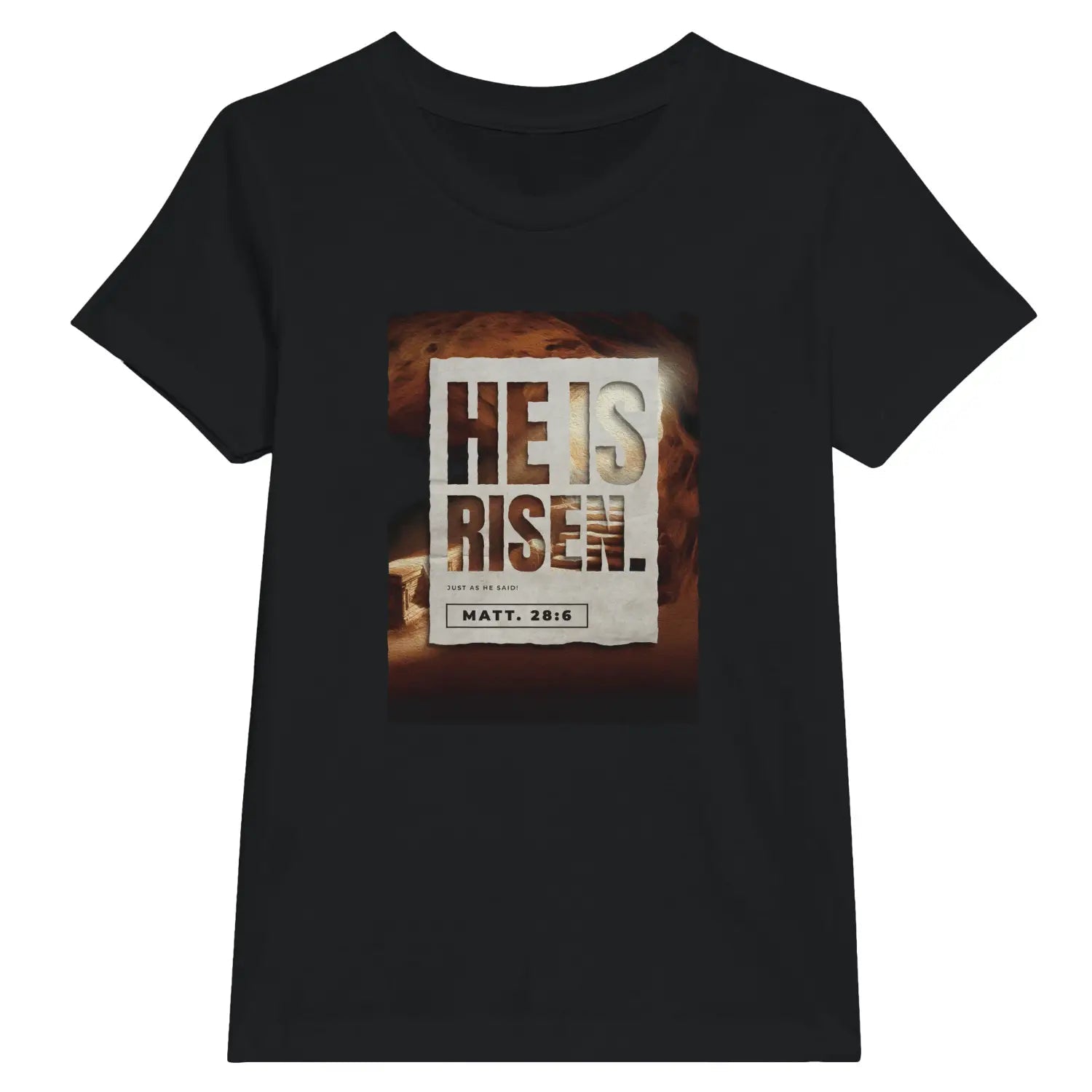 He Is Risen (Easter Sunday) – Kids' Christian T-Shirt designed by 3rd Day Christian Clothing.