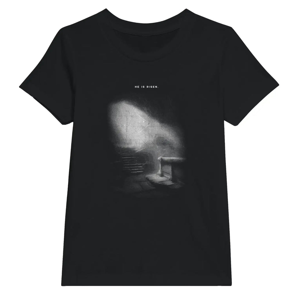He Is Risen (Realistic) – Kids' Christian T-Shirt designed by 3rd Day Christian Clothing.