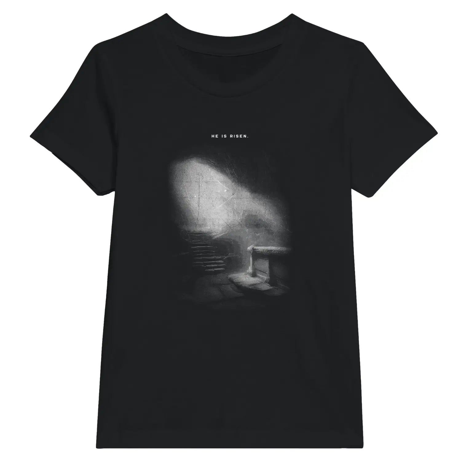He Is Risen (Realistic) – Kids' Christian T-Shirt designed by 3rd Day Christian Clothing.
