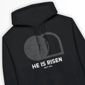 He Is Risen (3rd Day, Black) – Unisex Christian Hoodie designed by 3rd Day Christian Clothing.