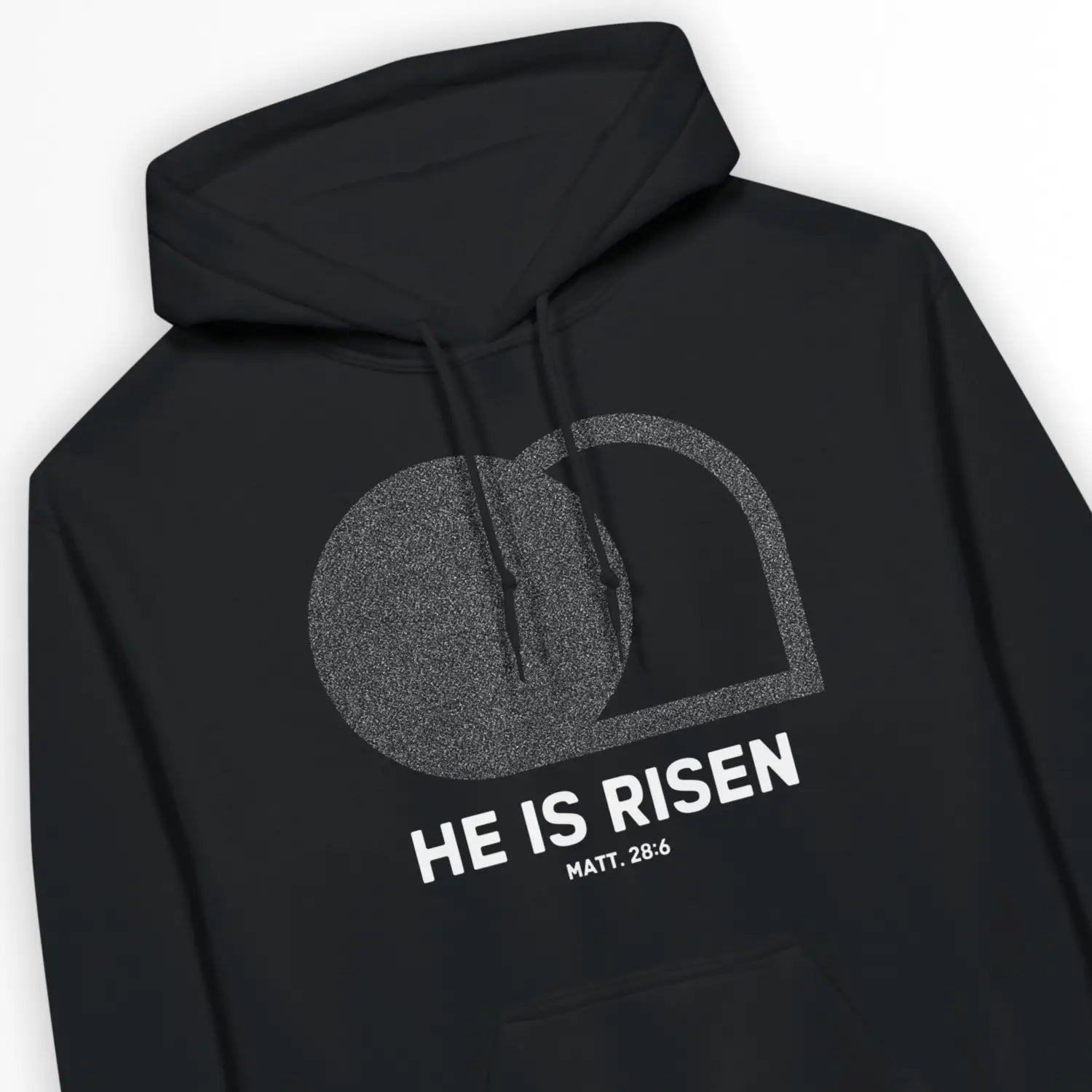 He Is Risen (3rd Day, Black) – Unisex Christian Hoodie designed by 3rd Day Christian Clothing.