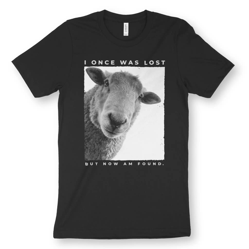 I Once Was Lost (Sheep) – Unisex Christian T-Shirt designed by 3rd Day Christian Clothing.