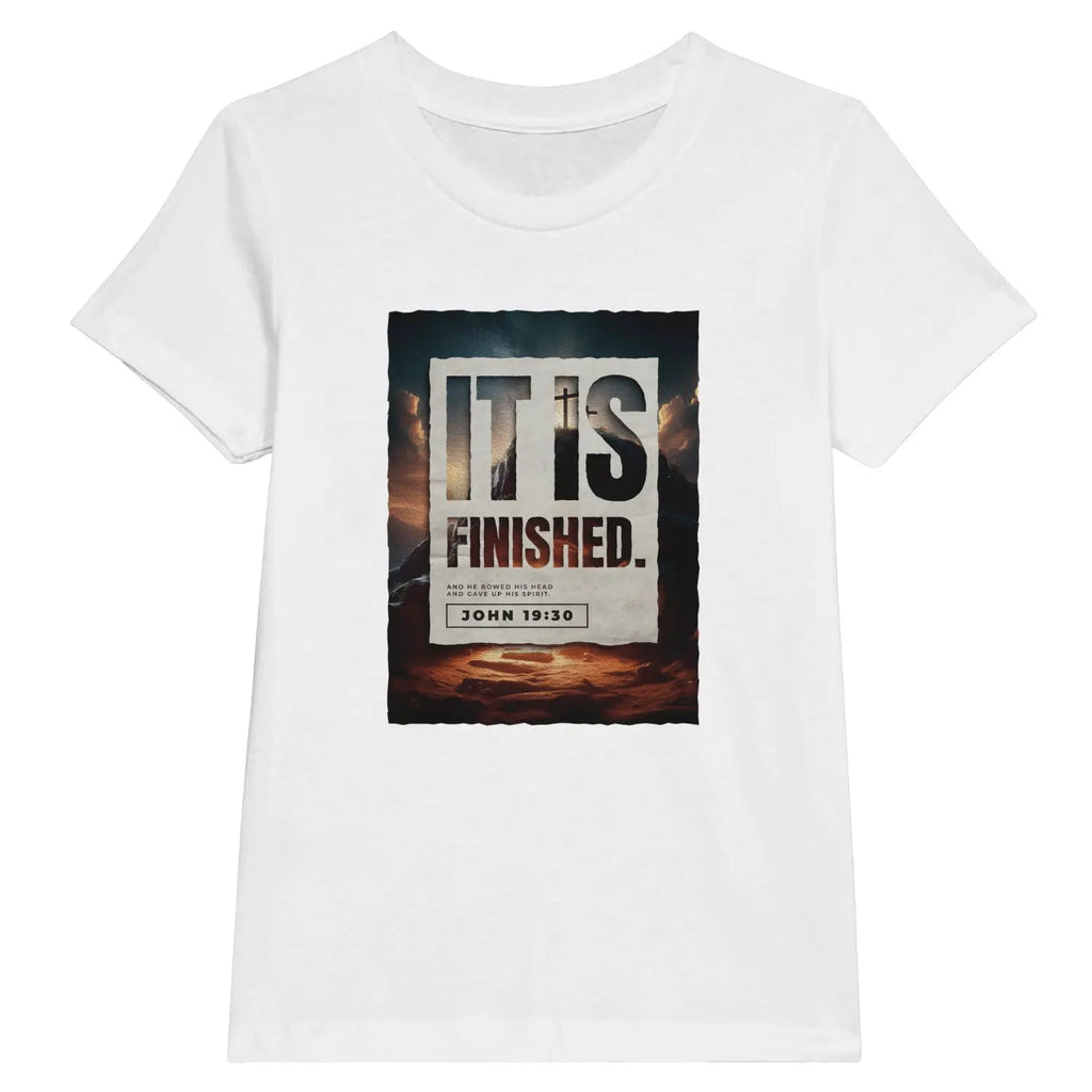 IT IS FINISHED. (Good Friday) – Kids' Christian T-Shirt designed by 3rd Day Christian Clothing.