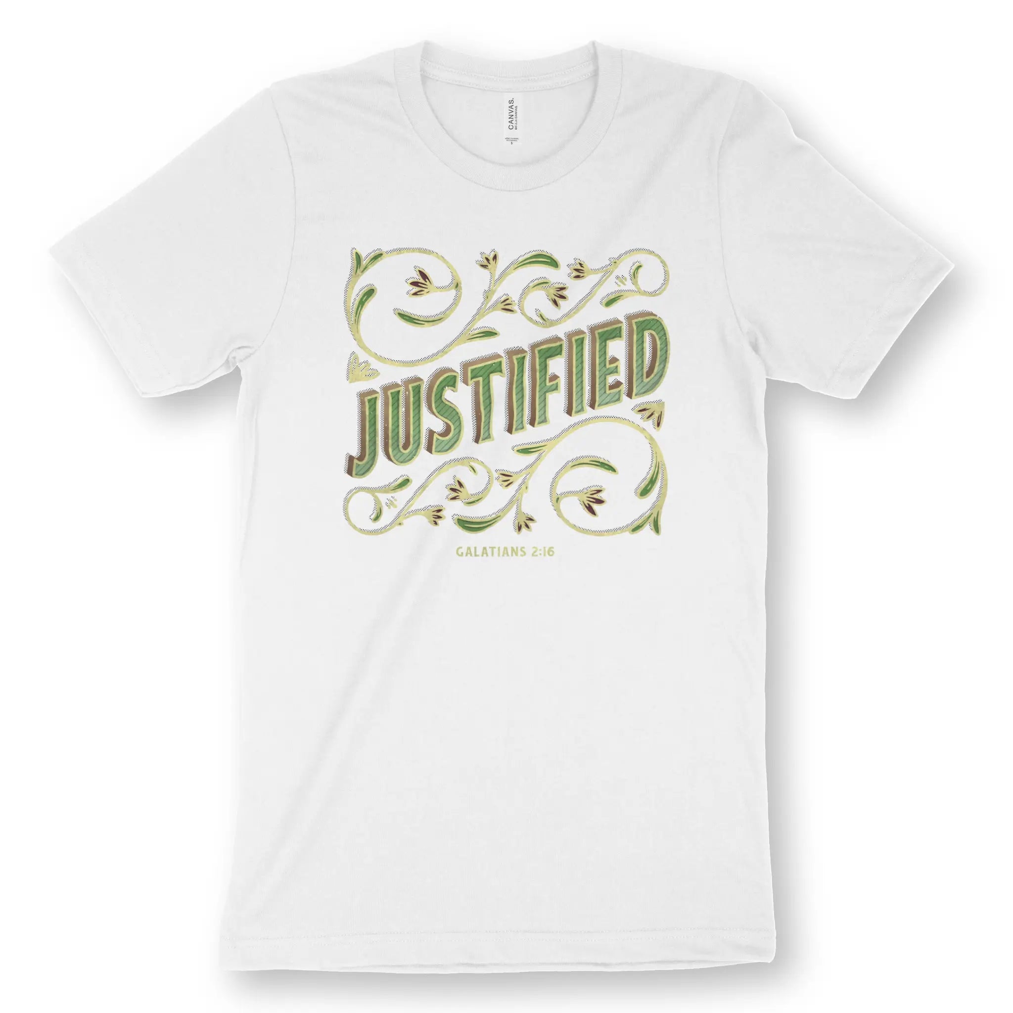 JUSTIFIED (Vintage) – Unisex Christian T-Shirt designed by 3rd Day Christian Clothing.