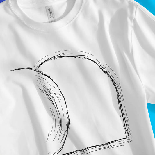 An image of Jesus' Empty Tomb (Sketch) | Premium Unisex Christian T-shirt available at 3rd Day Christian Clothing UK