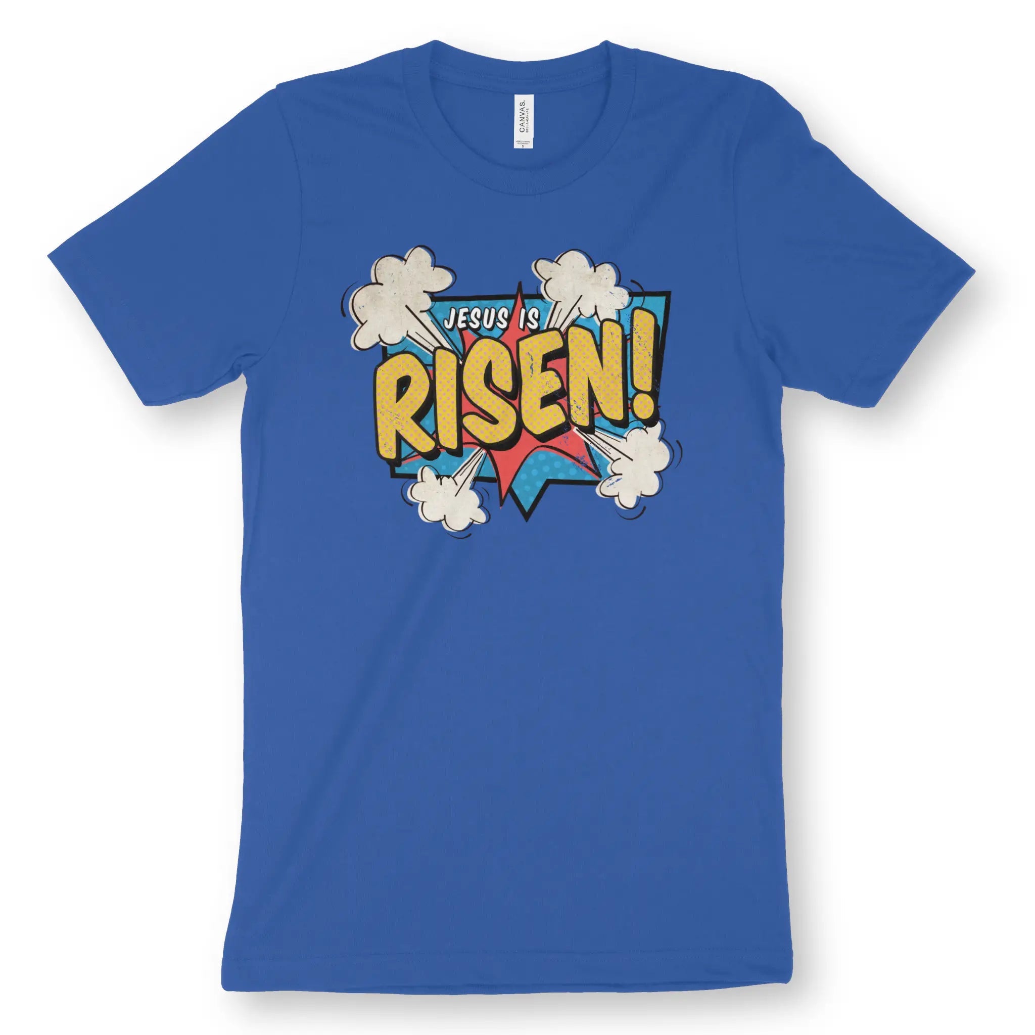 Jesus Is Risen! (Comic Style) – Unisex Christian T-Shirt designed by 3rd Day Christian Clothing.