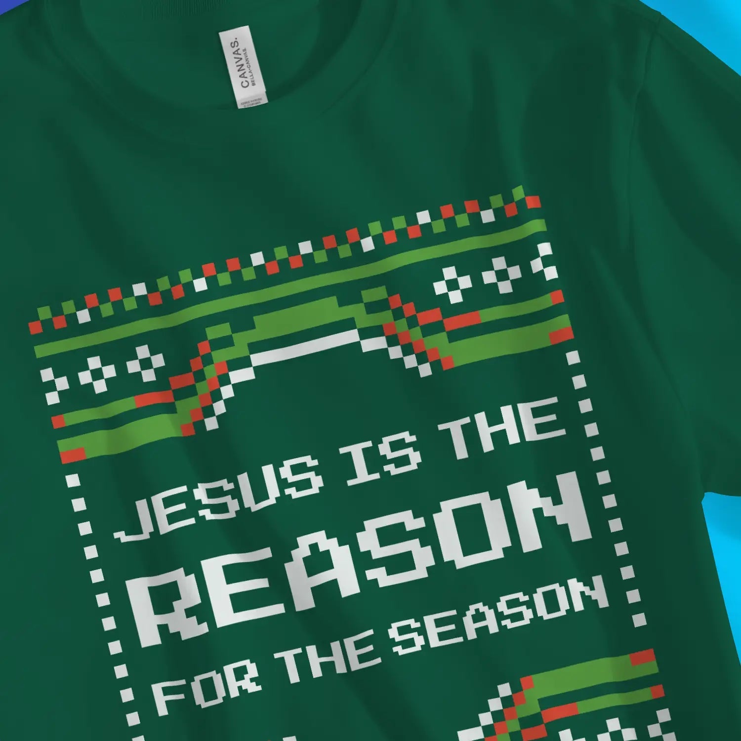 Jesus Is The Reason For The Season (Christmas) – Unisex Christian T-Shirt designed by 3rd Day Christian Clothing.