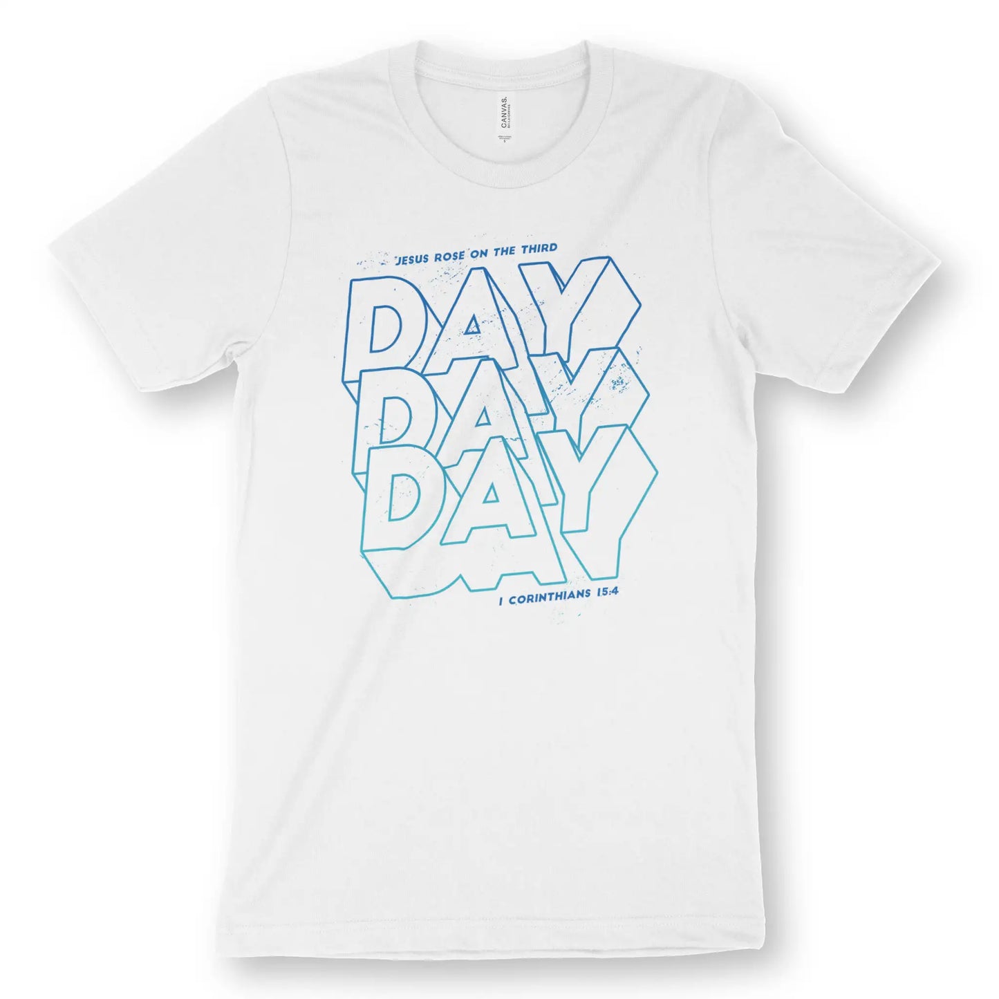 Jesus Rose On The Third Day 3.0 | Premium Unisex Christian T-Shirt, laid flat, designed by 3rd Day Christian Clothing UK