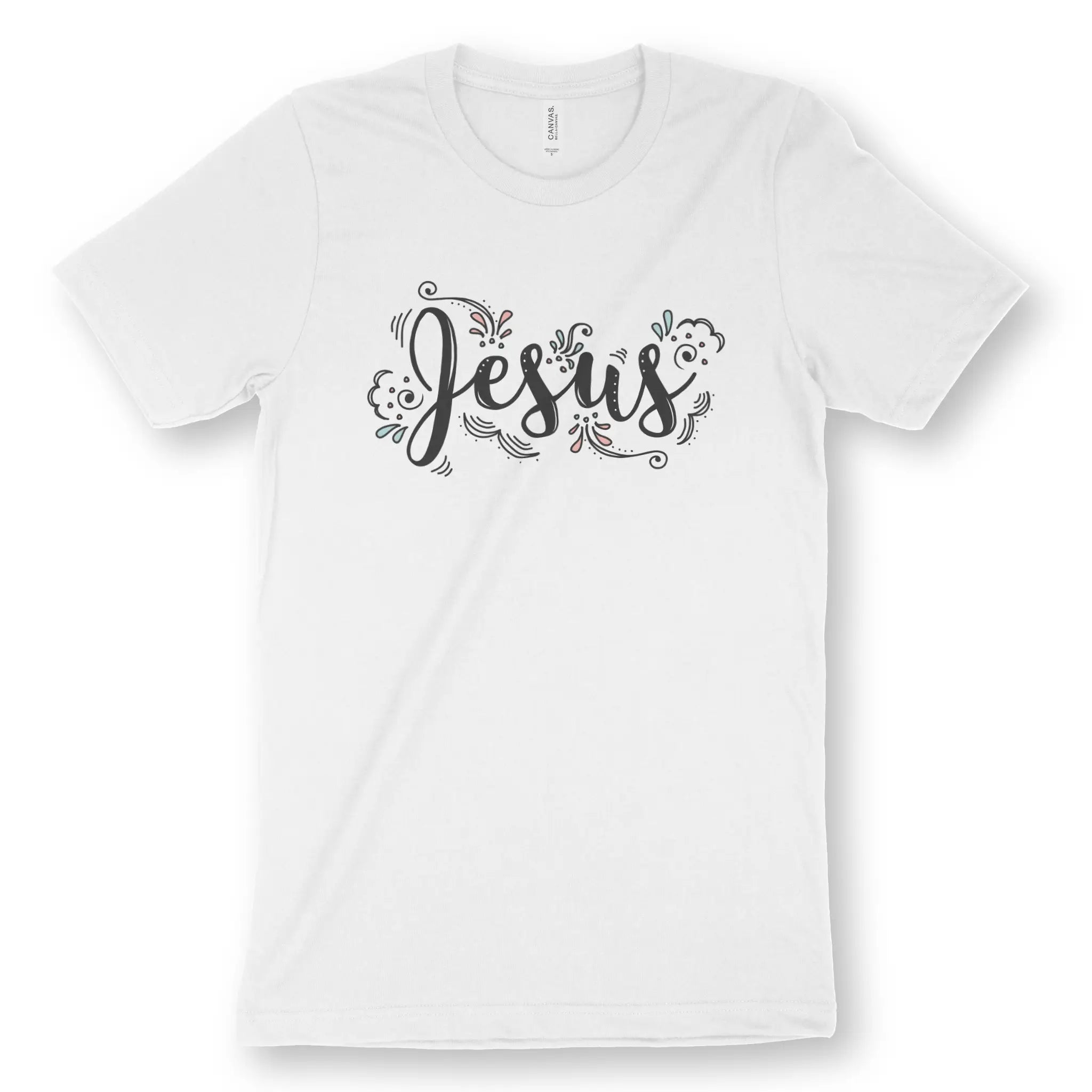 Jesus (Hand Lettering) – Unisex Christian T-Shirt designed by 3rd Day Christian Clothing.