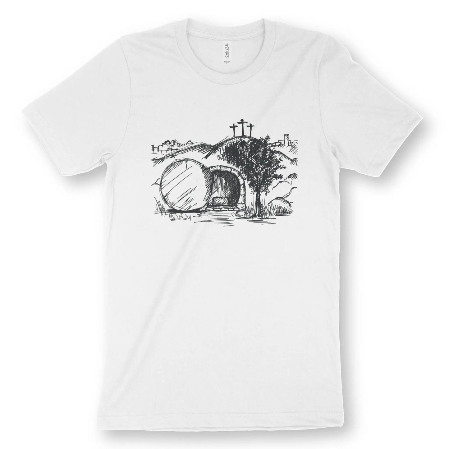 Jesus' Resurrection Sketch | Premium Unisex Christian T-Shirt designed by 3rd Day Christian Clothing.