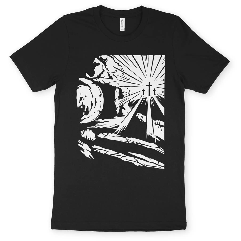 Jesus' Death & Resurrection 2.0 – Unisex Christian T-Shirt designed by 3rd Day Christian Clothing.