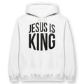 JESUS IS KING (Leather Look) – Unisex Christian Hoodie designed by 3rd Day Christian Clothing.