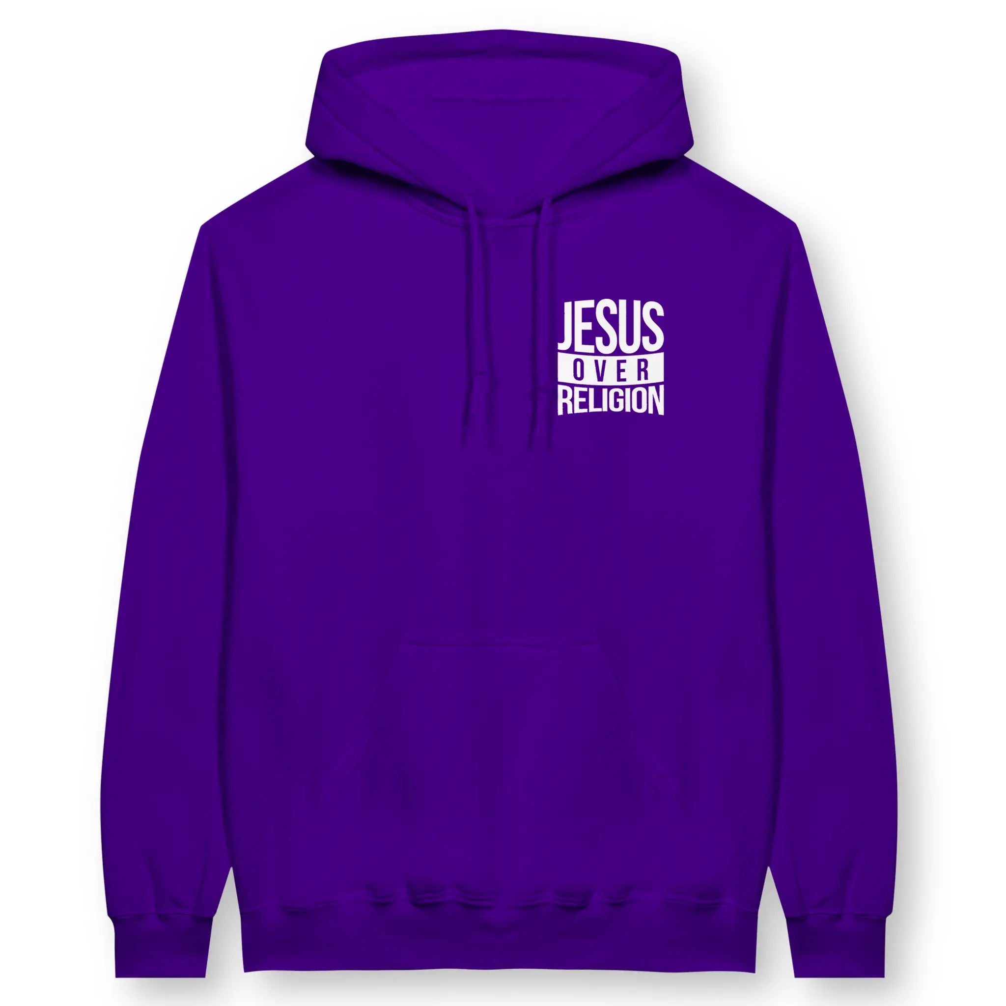 Jesus Over Religion – Unisex Christian Hoodie designed by 3rd Day Christian Clothing.