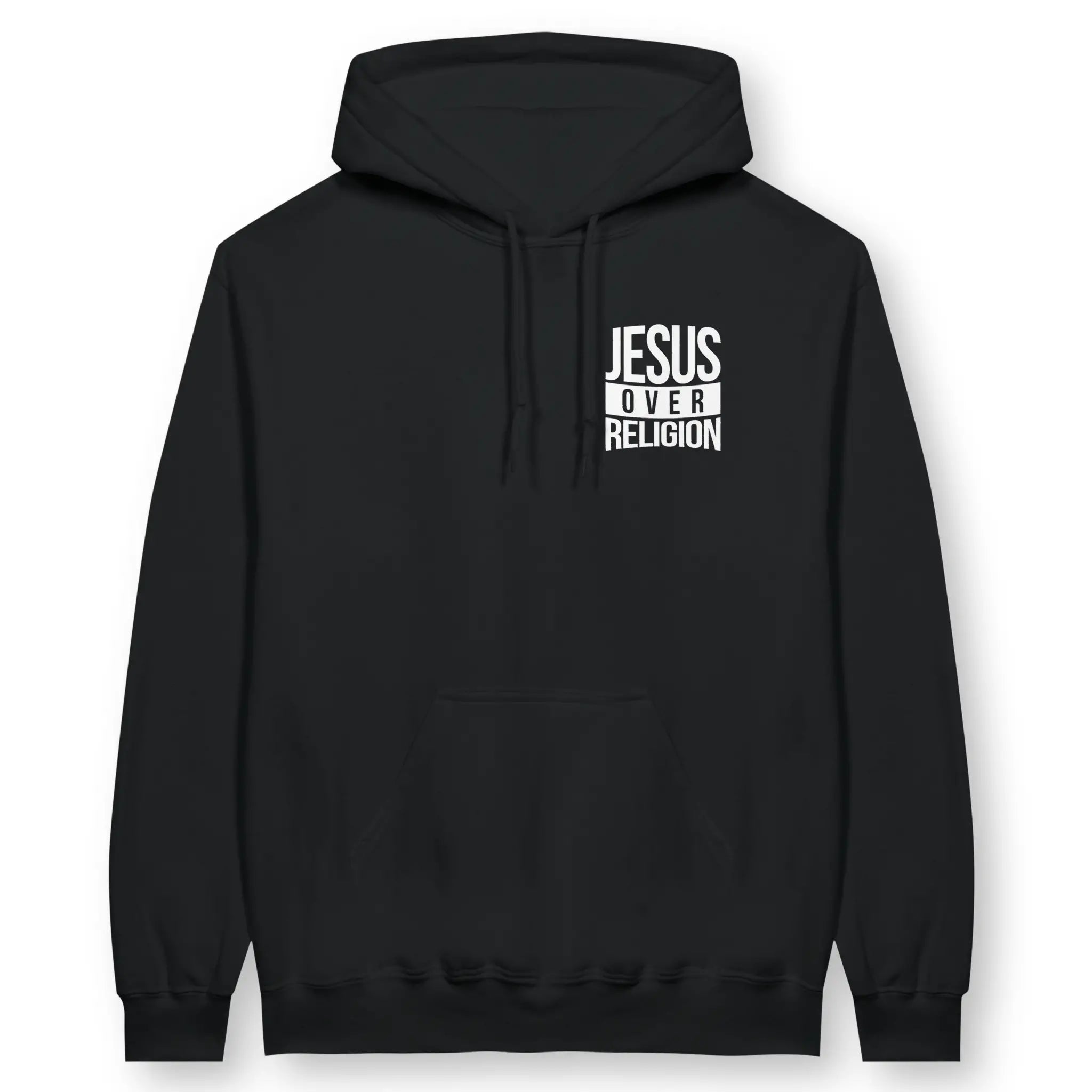 Jesus Over Religion – Unisex Christian Hoodie designed by 3rd Day Christian Clothing.