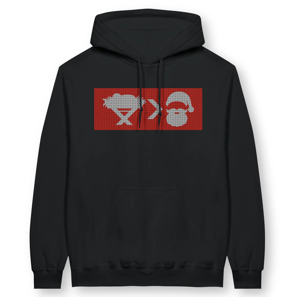 Jesus Over Santa – Unisex Christian Hoodie designed by 3rd Day Christian Clothing.