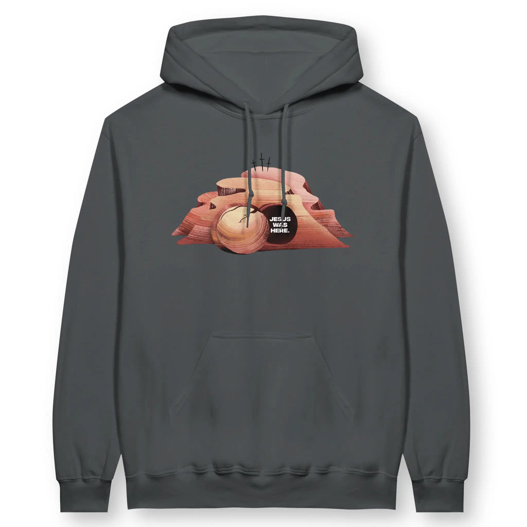 Jesus Was Here – Unisex Christian Hoodie designed by 3rd Day Christian Clothing.