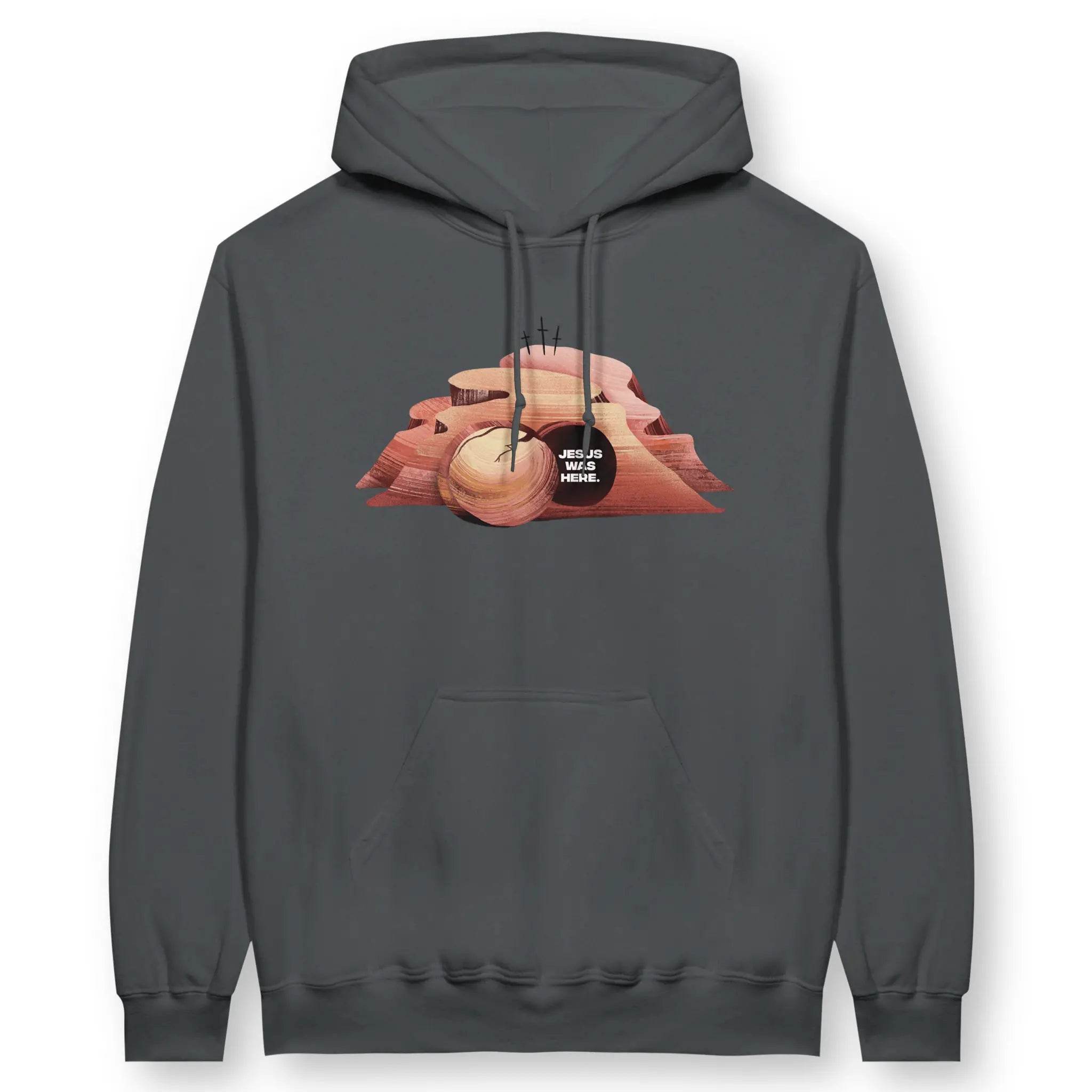 Jesus Was Here – Unisex Christian Hoodie designed by 3rd Day Christian Clothing.
