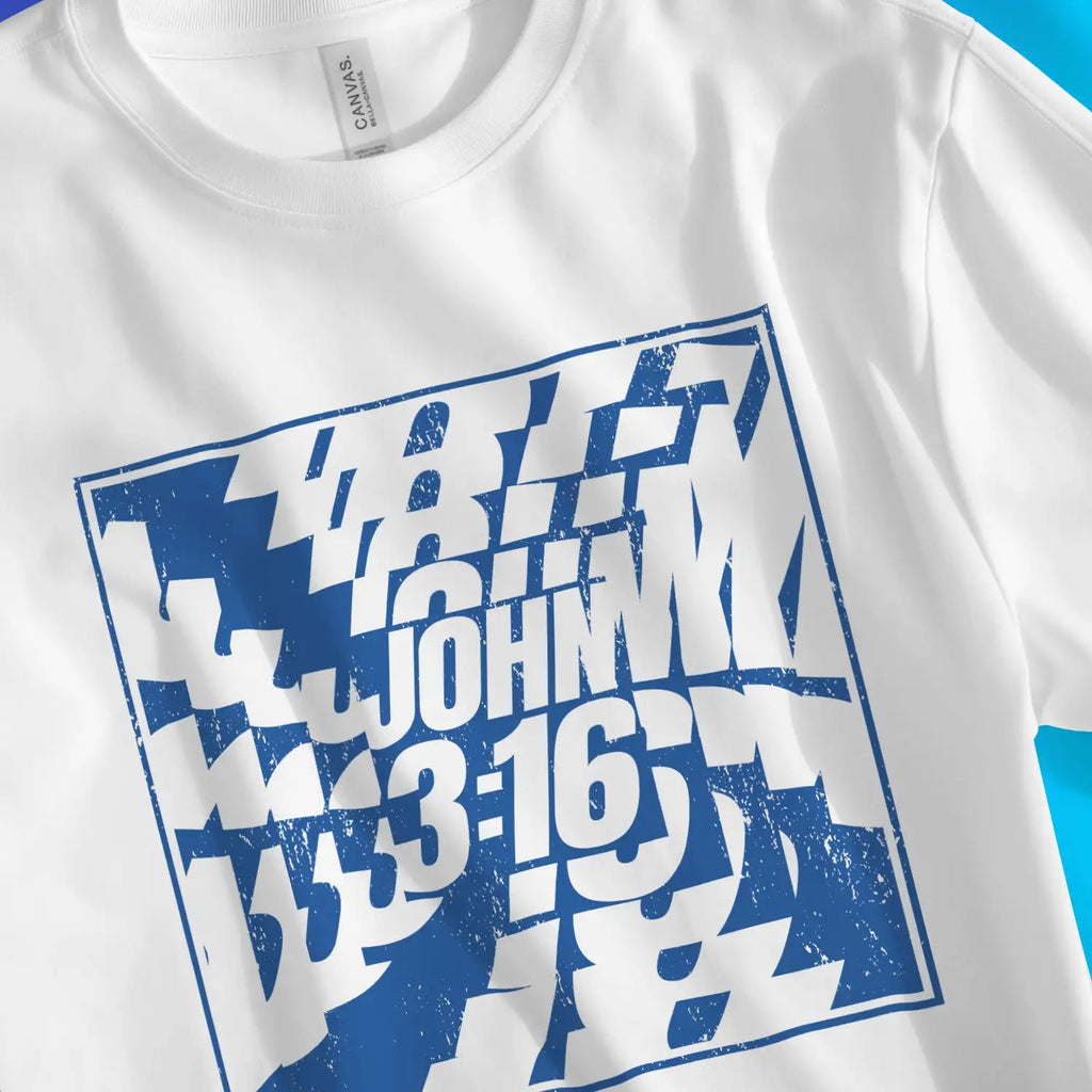 John 3:16 (Echo) – Unisex Christian T-Shirt designed by 3rd Day Christian Clothing.